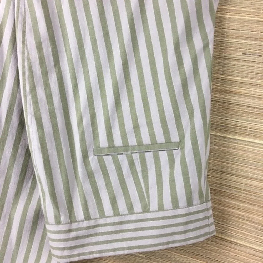 ACNE Liz Striped Cotton/Linen Straight Leg Pants